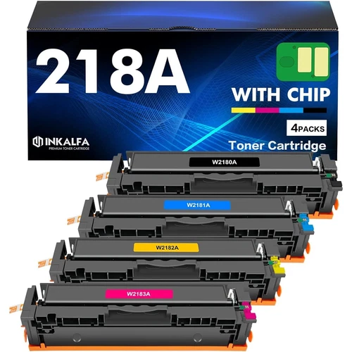 218A Toner Cartridges 4 Pack with Chip 218X 3201dw 3301fdw Compatible Replacemen