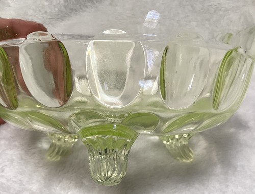 EAPG King, Son & Co French Dot Vaseline Glass Pattern #22 Inverted Thumbprint - Picture 13 of 16