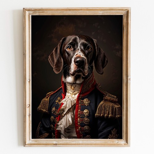 German Short Haired Pointer Aristocrat Portrait Funny Dog Wall Art Poster Print - 第 1/6 張圖片