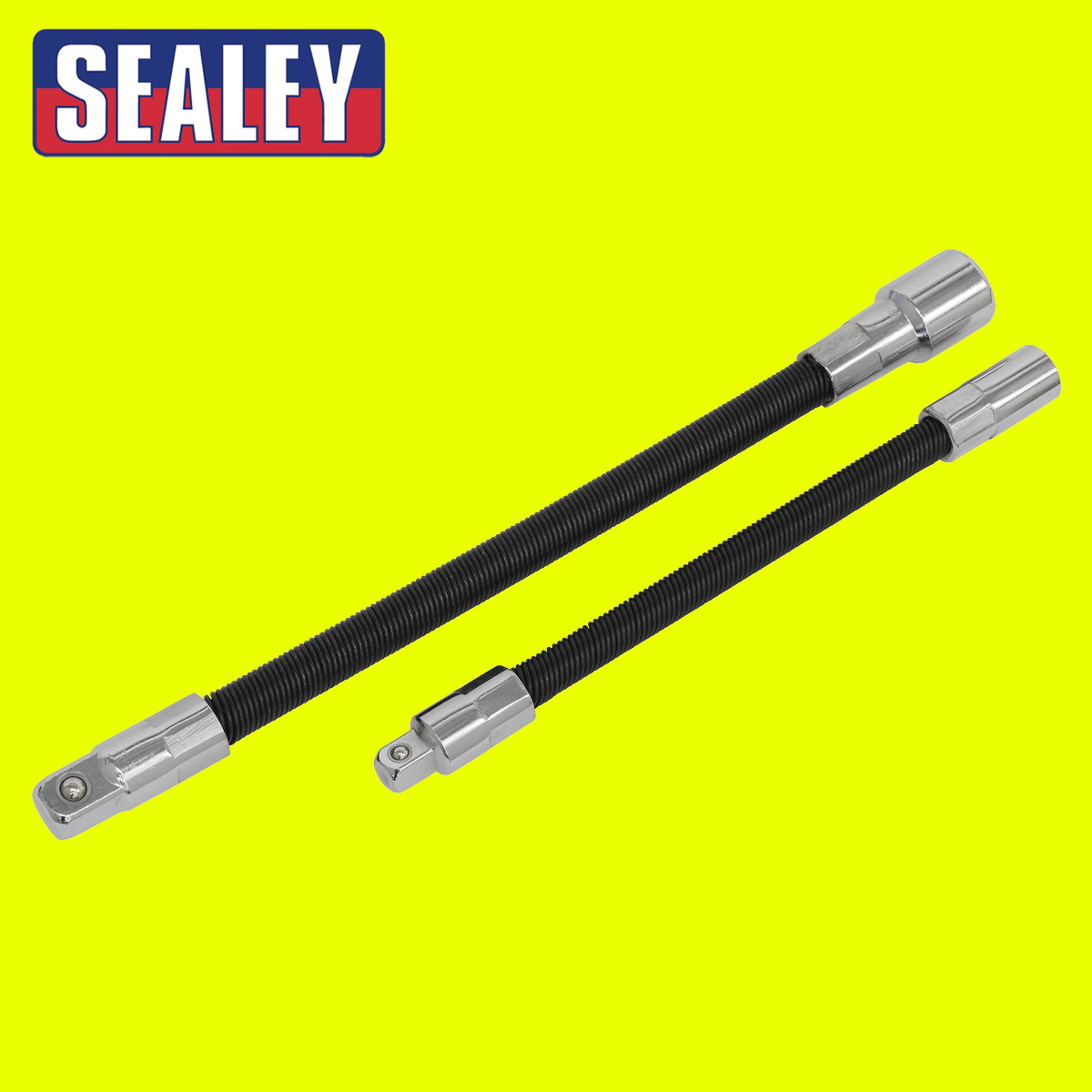 Sealey AK7341 Flexible Extension Adaptor Set 2pc 1/4inSq 150mm + 3/8inSq 200mm