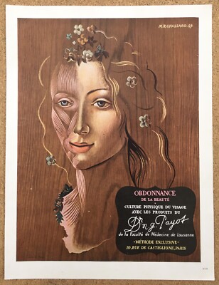 Antique Payot Beauty Advertising Marcel R. Chassard Revue Plaisir de France 1949