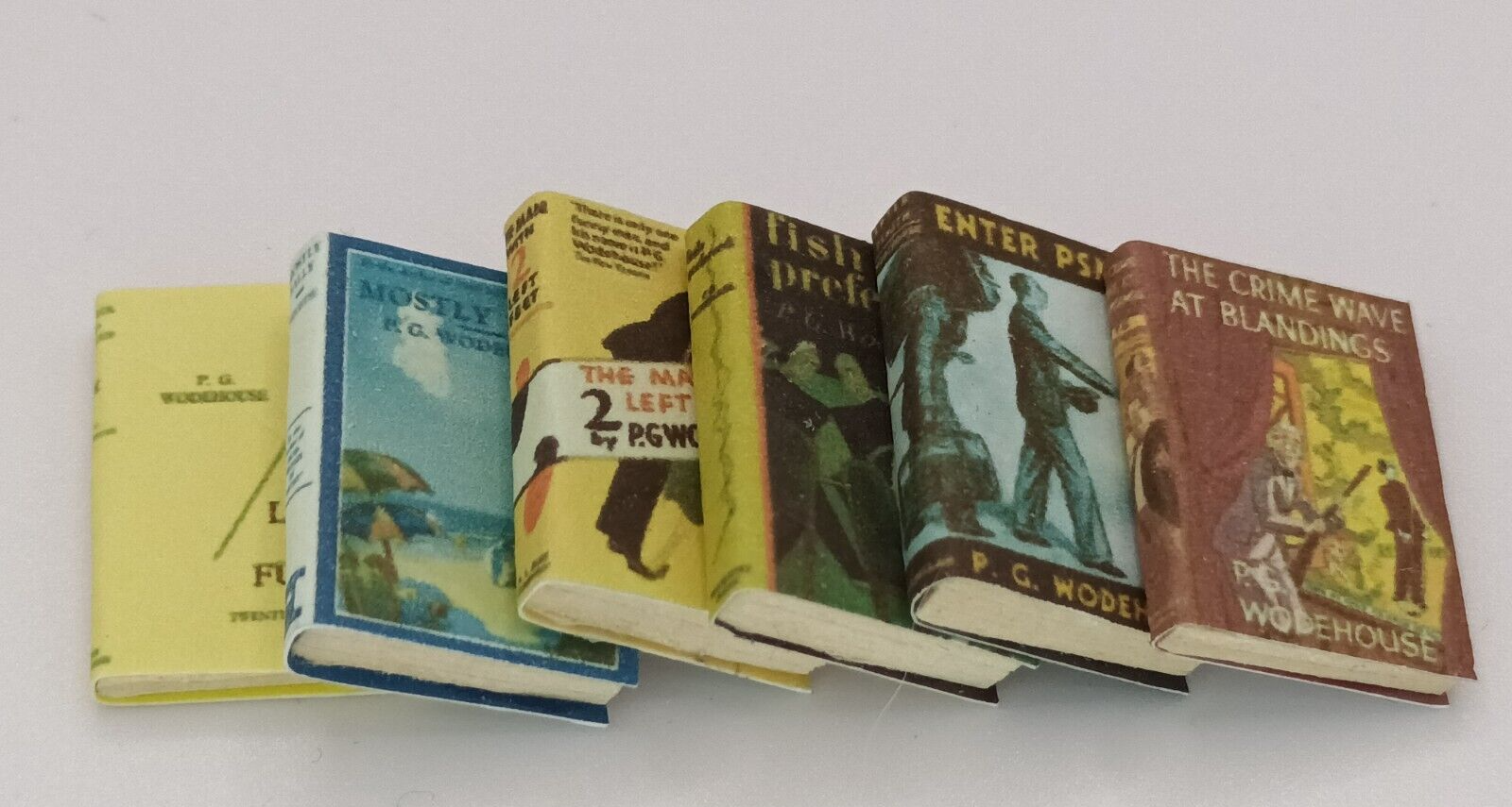 Dolls House 112 Scale Books, 6 x P.G Wodehouse Novels, Crafted by Ken