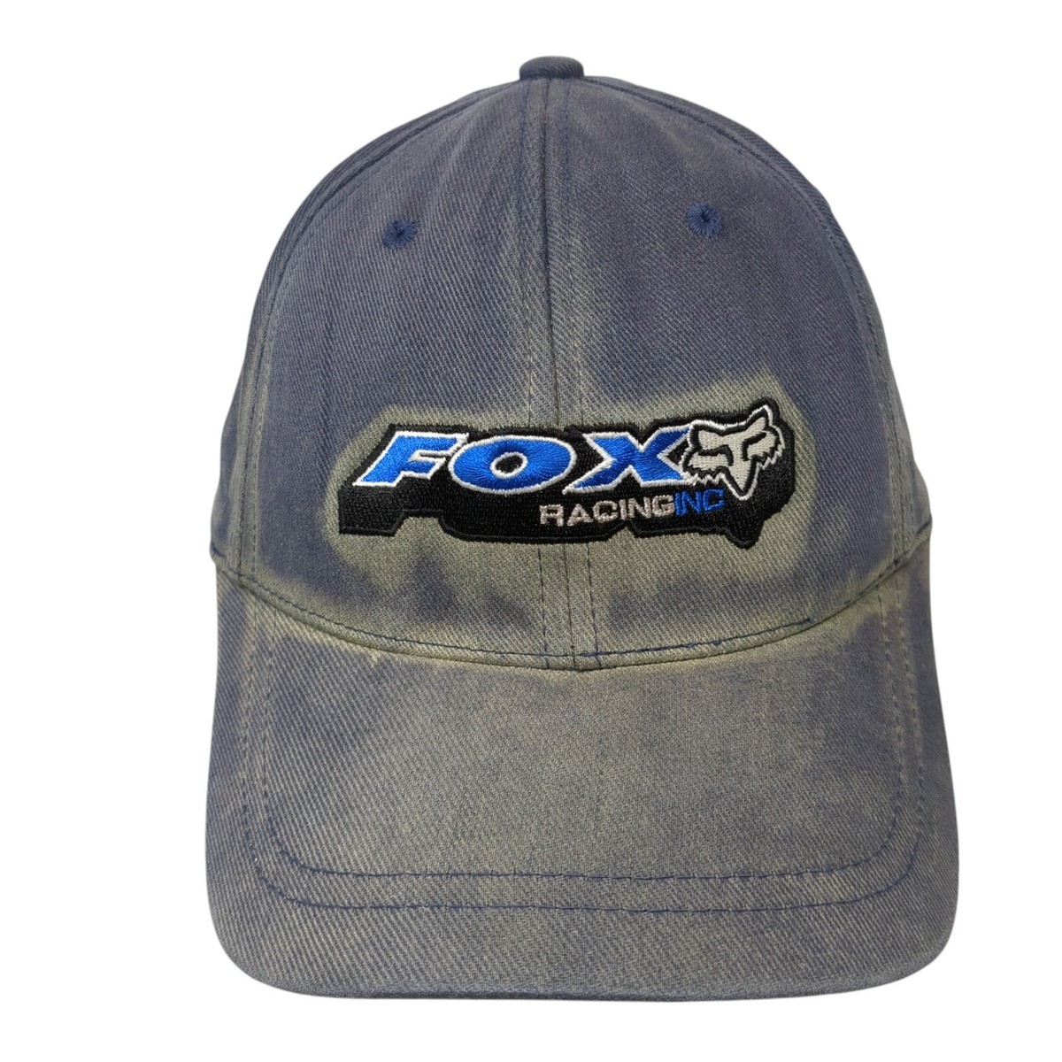 Fox Racing Inc Fitted Hat Blue Medium Flexfit Embroidered Vented