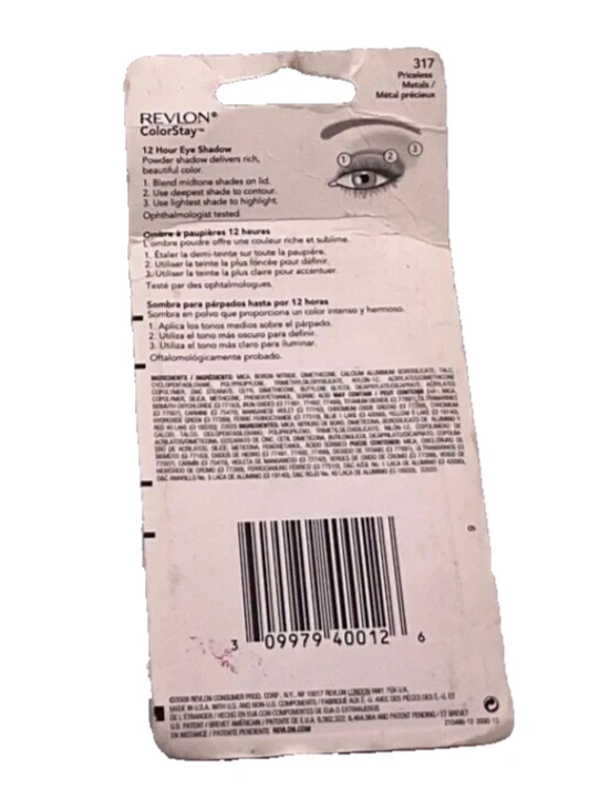 Revlon ColorStay 12 Hr Eye Shadow Quad PRICELESS METALS #317 - New / Sealed - Image 2 of 2