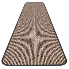 SKID-RESISTANT CARPET RUNNER hall area rug floor mat BLACK RIPPLE