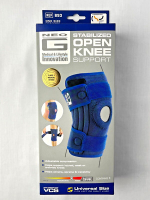 NEO G INNOVATION STABILIZED OPEN KNEE SUPPORT UNIVERSAL SIZE 893 OPEN BOX