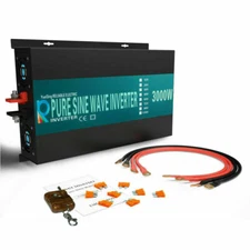 3000W  Pure Sine Wave Inverter 12V to 120V Solar Off Gird Home RV Remote Control