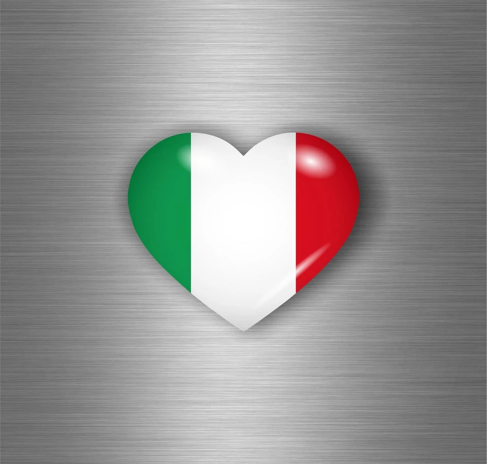 Autocollant sticker voiture moto tuning drapeau italie italien italia cœur - Photo 1/1
