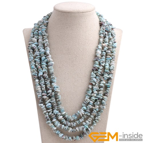 Handmade Multi-Strands Chips Cluster Statement Beaded Long Necklace 17-20 Inches - Picture 10 of 87
