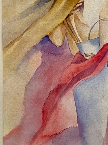 Original ANTHONY Watercolor Painting Loving Intimate Couple Portrait FRAMED - Picture 8 of 11