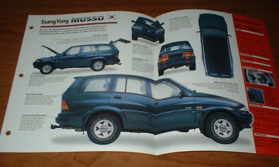 1997 SSANGYONG MUSSO GX220 ORIGINAL IMP BROCHURE SPECS INFO 97 95