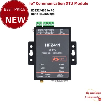 HF2411 IoT Communication DTU Module RS232/485 to 4G Data Transmission Unit tp2