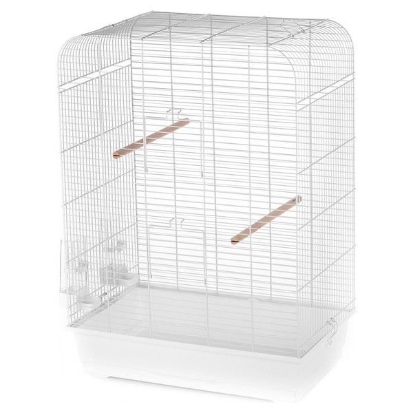 Duvo+ VogelkäFig Nina Weiß 54X34X75Cm Mit Futternapf & 2 Sitzstangen-image