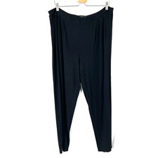 Eileen Fisher comfortable stretch pants slight pleats elastic waist comfy L
