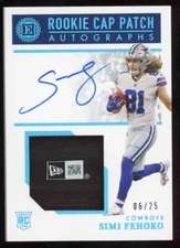 Simi Fehoko 2021 Encased Auto Rookie New Era Hat Patch Relic #162 Serial #d 6/25