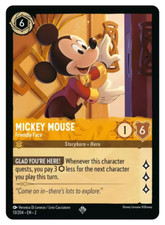Disney Lorcana Mickey Mouse Friendly Face Super Rare Non-Foil Card 13/204 NM