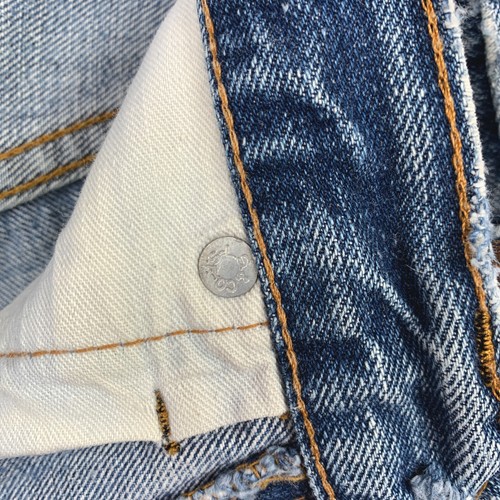 Vintage 1970s Levi's Big E Destroyed Upcycled Jeans Into Mini Skirt Waist 31" - Picture 19 of 20