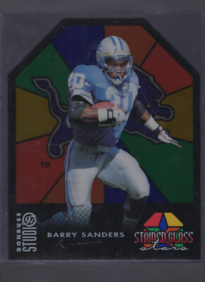1997 STUDIO STAINED GLASS STARS EXECUTIVE PROMO #19 BARRY SANDERS SSP #XXXX/1000