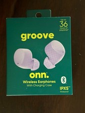 NEW Groove Onn. Wireless Earphones Charging Case IPX5 Bluetooth Purple