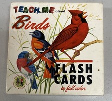 Vintage Teach Me About Birds Flash Cards Full...