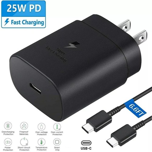 25W USB-C Fast Charger & 6FT Cable Combo for Samsung Galaxy S23/S22/S21/S20/Note - Picture 2 of 9