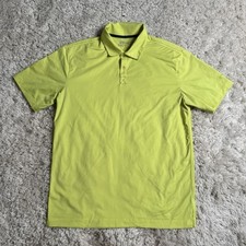 Nike Polo Shirt Mens Medium Neon Yellow Golf Tour Performance Stretch Dri Fit
