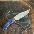 970 Blade Works Hand Made Hand copper Damascus Fixed Blade With Sheath — photo 5