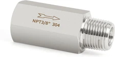 304 Stainless Steel In-Line Siamese Check Valve 3/8" NPT Male X 3/8" NPT Female 