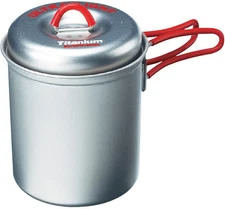 Evernew Titanium Ultralight Camping Pot with Insulated Handle - Compact,