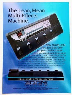 ZOOM~GUITAR MULTI-EFFECTS PROCESSOR~ORIG 1996 PROMO POSTER~PRINT AD ADVERT PINUP