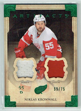 13-14 UD Upper Deck Artifacts  Niklas Kronwall  /75  Jersey--Patch