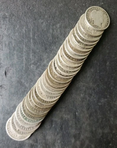 Lot of 30 10c Barber Silver Dimes