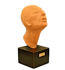 MARGIE Original Vintage Signed MCM Terracotta Sculpture Bust Head GURU Statue