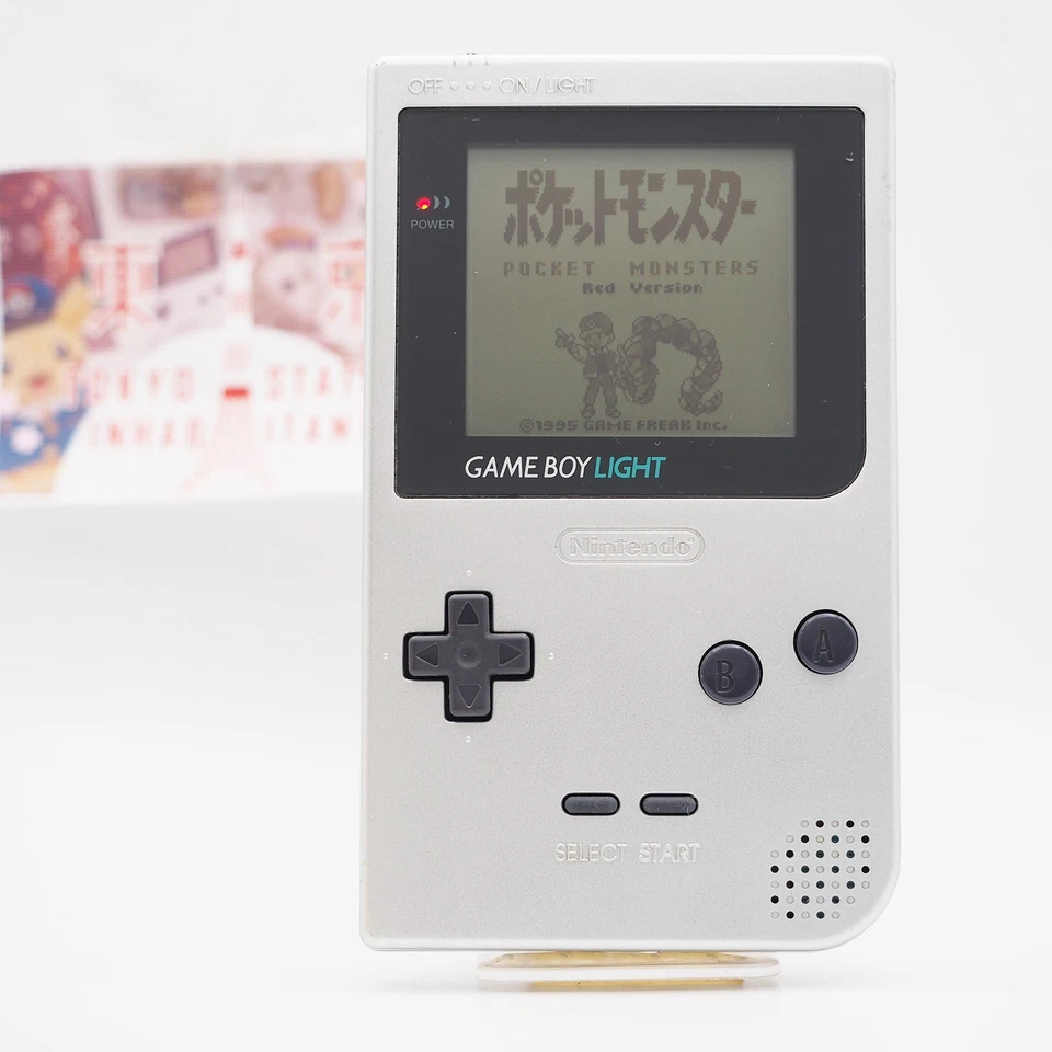 OEM Nintendo Game Boy Light SILVER console MGB-101 TESTED #72 [Mint, Rare No.] - Image 4 of 4