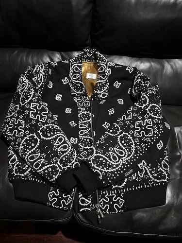 RHUDE Paisley Black Bomber Jacket - product listing photo