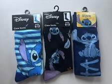 3 NEW Disney Stitch Socks - Sock Size 9-13