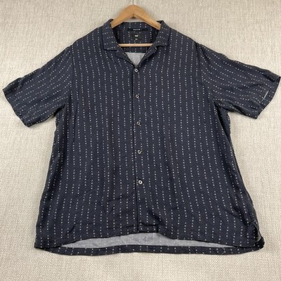 Ksubi Resort Loop Collar Button Up Shirt Mens 2XL Lightweight All Over Logo