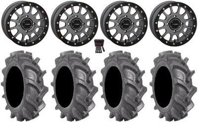 System 3 SB-5 Grey 14'' Wheels 28'' BKT AT 171 Tires Commander Maverick