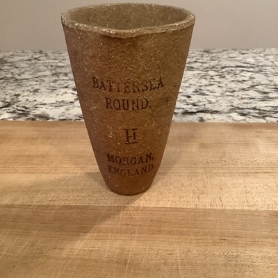 Battersea Round “H” Morgan England Stoneware Mining Crucible-VG