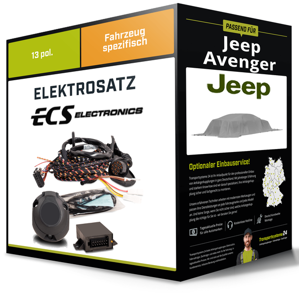 Elektrosatz 13-Pol Spezifisch für Jeep Avenger 12.2022-Jetzt NEU ECS Electronics-image