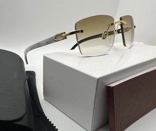 Big C 24K Gold/Brown Hennessy White Buffalo Horn Buffs Wire Cart ier Glasses