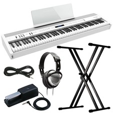 Roland FP-60X Digital Piano - White KEY ESSENTIALS BUNDLE