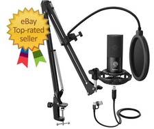 Studio Condenser USB Microphone Computer PC Microphone Kit with Adjustabl