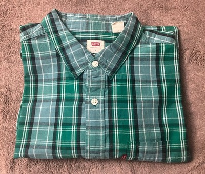 NWT Levi's plaid button down shirt / long sleeve / size large / cotton/hemp