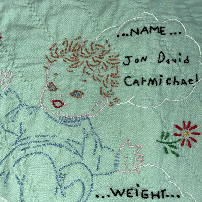 2 Personalized Vintage Baby Quilts from 1962 and 1967 ~ Texas
