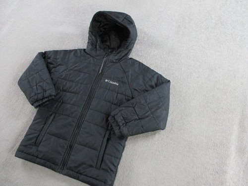Columbia Jacket Youth XS 6/7 Black Hooded Full Zip Insulated Puffer Winter Coat - Picture 2 of 10