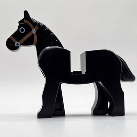 LEGO Black Horse Minifigure Red Blue Dragon Armor Barding Castle 6086 6085 6060