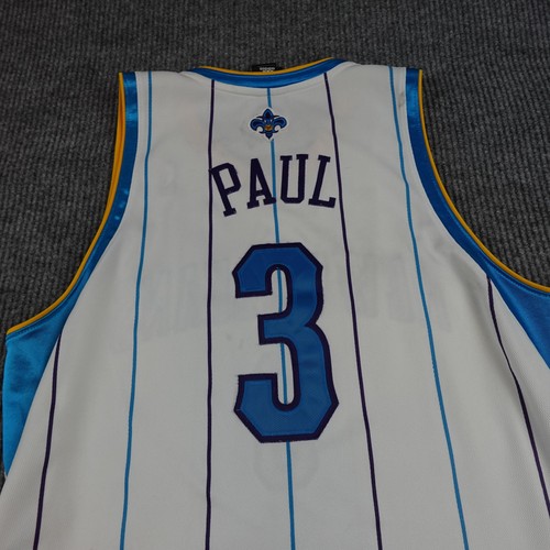 Vintage New Orleans Hornets Jersey Mens 44 White NBA Chris Paul 3 Adidas - Picture 9 of 13