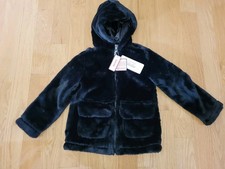 Urban Republic Girls Faux Fur Full Zip Bomber Jacket Black Size M 5-6 Years
