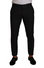 Dolce & Gabbana Gray Check Wool Formal Trouser Dress Men's Pants